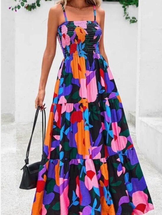 PrettyGarden Dresses & Skirts - PRETTYGARDEN Women's Summer Maxi Dress Casual Boho Sleeveless Spaghetti Sundress